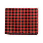 Lava Orange Buffalo Check Pattern Print Bifold Wallet