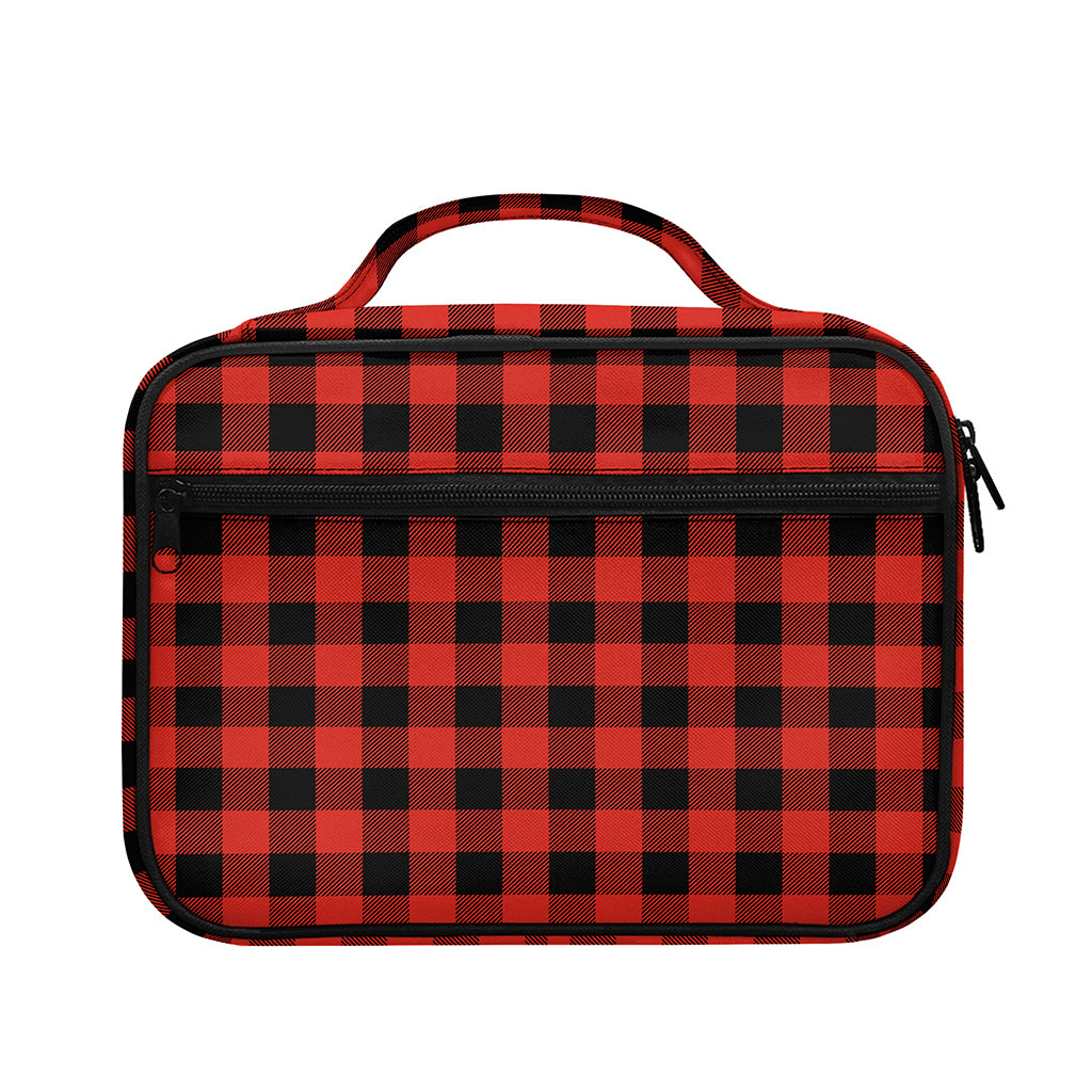 Lava Orange Buffalo Check Pattern Print Briefcase Bible Bag