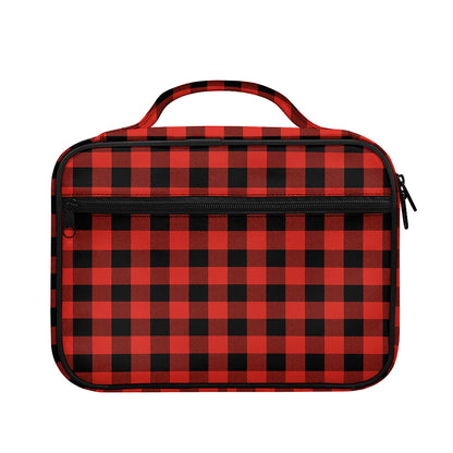 Lava Orange Buffalo Check Pattern Print Briefcase Bible Bag