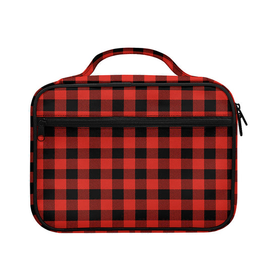 Lava Orange Buffalo Check Pattern Print Briefcase Bible Bag