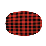 Lava Orange Buffalo Check Pattern Print Car Side Mirror Covers