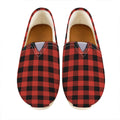 Lava Orange Buffalo Check Pattern Print Casual Shoes