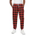 Lava Orange Buffalo Check Pattern Print Cotton Sweatpants
