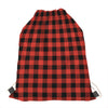 Lava Orange Buffalo Check Pattern Print Drawstring Bag