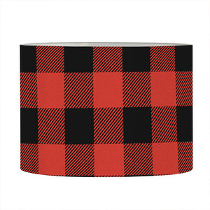 Lava Orange Buffalo Check Pattern Print Drum Lamp Shade