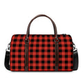 Lava Orange Buffalo Check Pattern Print Duffel Bag