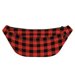 Lava Orange Buffalo Check Pattern Print Fanny Pack
