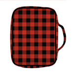 Lava Orange Buffalo Check Pattern Print Front Pocket Bible Bag