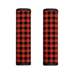 Lava Orange Buffalo Check Pattern Print Handle Covers