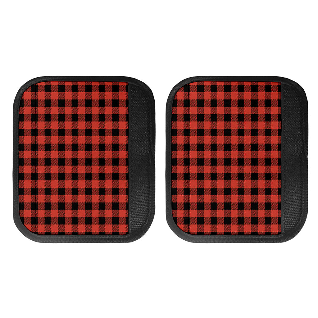 Lava Orange Buffalo Check Pattern Print Handle Covers