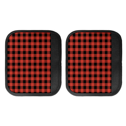Lava Orange Buffalo Check Pattern Print Handle Covers