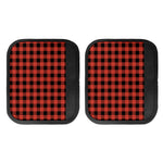 Lava Orange Buffalo Check Pattern Print Handle Covers