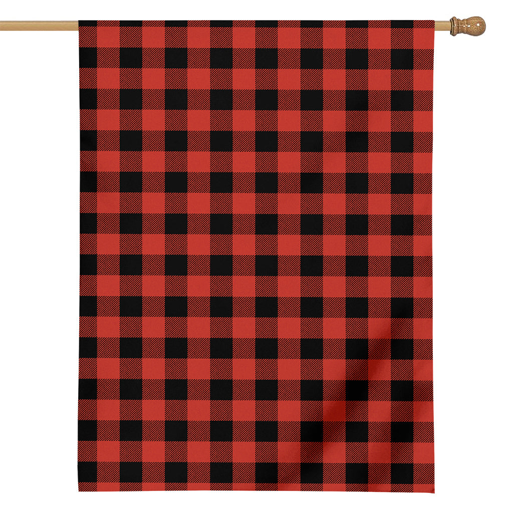 Lava Orange Buffalo Check Pattern Print House Flag