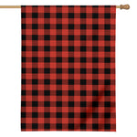 Lava Orange Buffalo Check Pattern Print House Flag