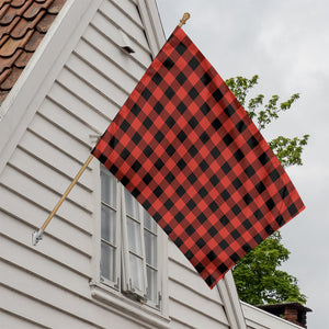 Lava Orange Buffalo Check Pattern Print House Flag