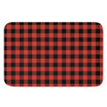 Lava Orange Buffalo Check Pattern Print Indoor Door Mat