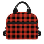 Lava Orange Buffalo Check Pattern Print Insulated Lunch Bag