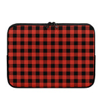 Lava Orange Buffalo Check Pattern Print Laptop Sleeve
