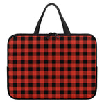 Lava Orange Buffalo Check Pattern Print Laptop Sleeve With Handle