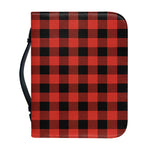 Lava Orange Buffalo Check Pattern Print Leather Bible Cover