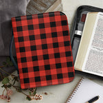 Lava Orange Buffalo Check Pattern Print Leather Bible Cover