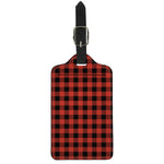 Lava Orange Buffalo Check Pattern Print Luggage Tag