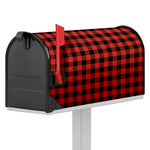 Lava Orange Buffalo Check Pattern Print Mailbox Cover