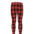 Lava Orange Buffalo Check Pattern Print Men's Leggings