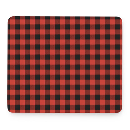 Lava Orange Buffalo Check Pattern Print Mouse Pad
