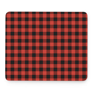 Lava Orange Buffalo Check Pattern Print Mouse Pad