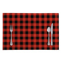 Lava Orange Buffalo Check Pattern Print Placemat