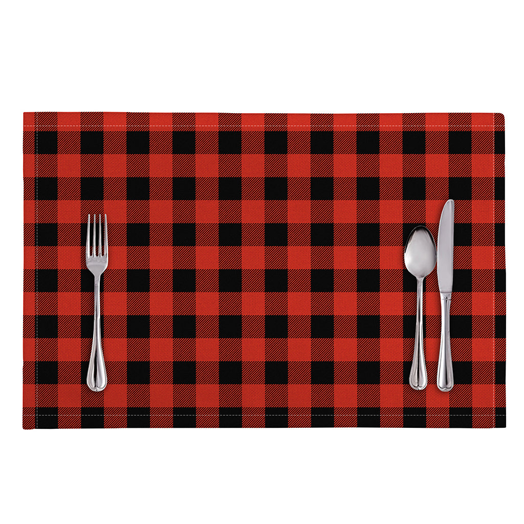 Lava Orange Buffalo Check Pattern Print Placemat