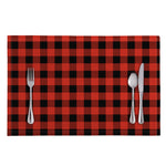 Lava Orange Buffalo Check Pattern Print Placemat