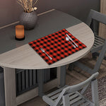 Lava Orange Buffalo Check Pattern Print Placemat