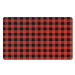 Lava Orange Buffalo Check Pattern Print Polyester Doormat