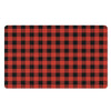 Lava Orange Buffalo Check Pattern Print Polyester Doormat