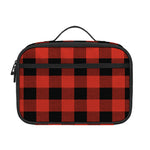Lava Orange Buffalo Check Pattern Print Portable Lunch Bag