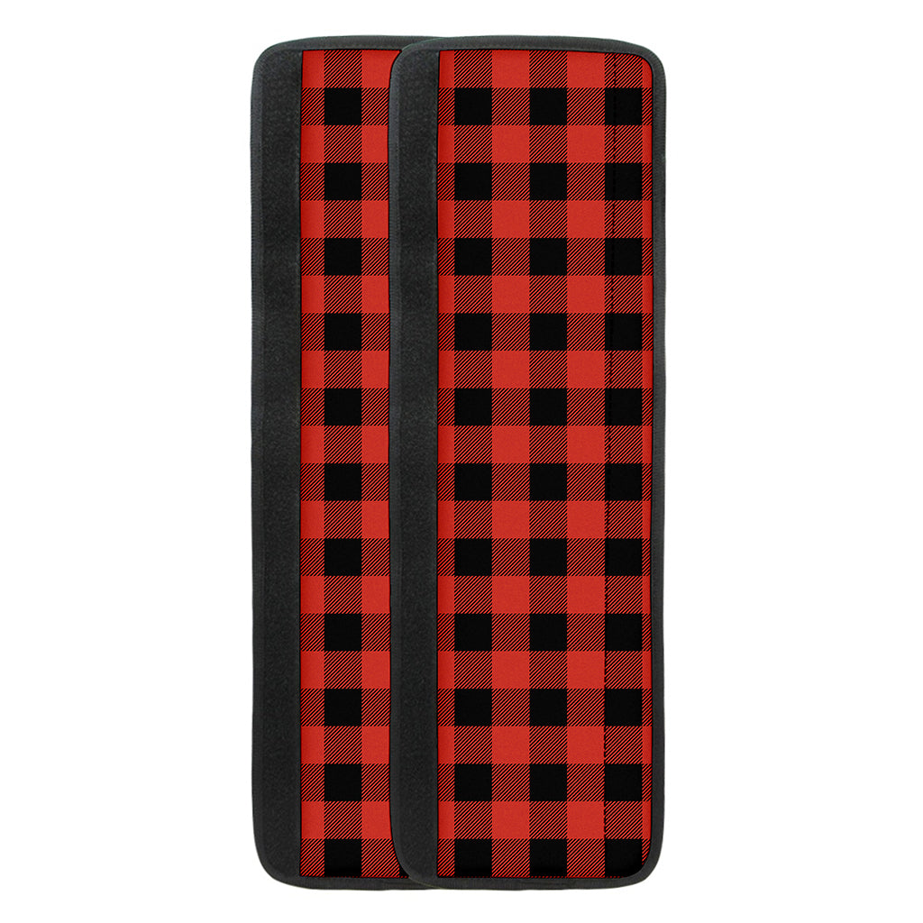 Lava Orange Buffalo Check Pattern Print Refrigerator Handle Covers