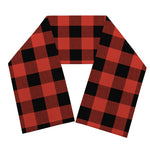 Lava Orange Buffalo Check Pattern Print Scarf