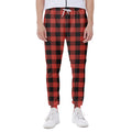 Lava Orange Buffalo Check Pattern Print Joggers