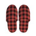 Lava Orange Buffalo Check Pattern Print Slippers