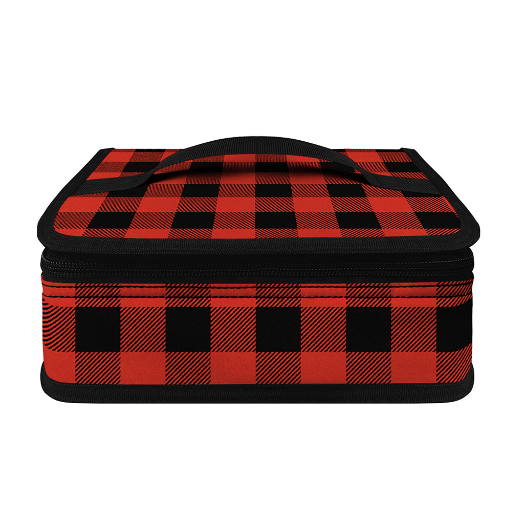 Lava Orange Buffalo Check Pattern Print Small Lunch Bag