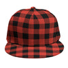 Lava Orange Buffalo Check Pattern Print Snapback Cap