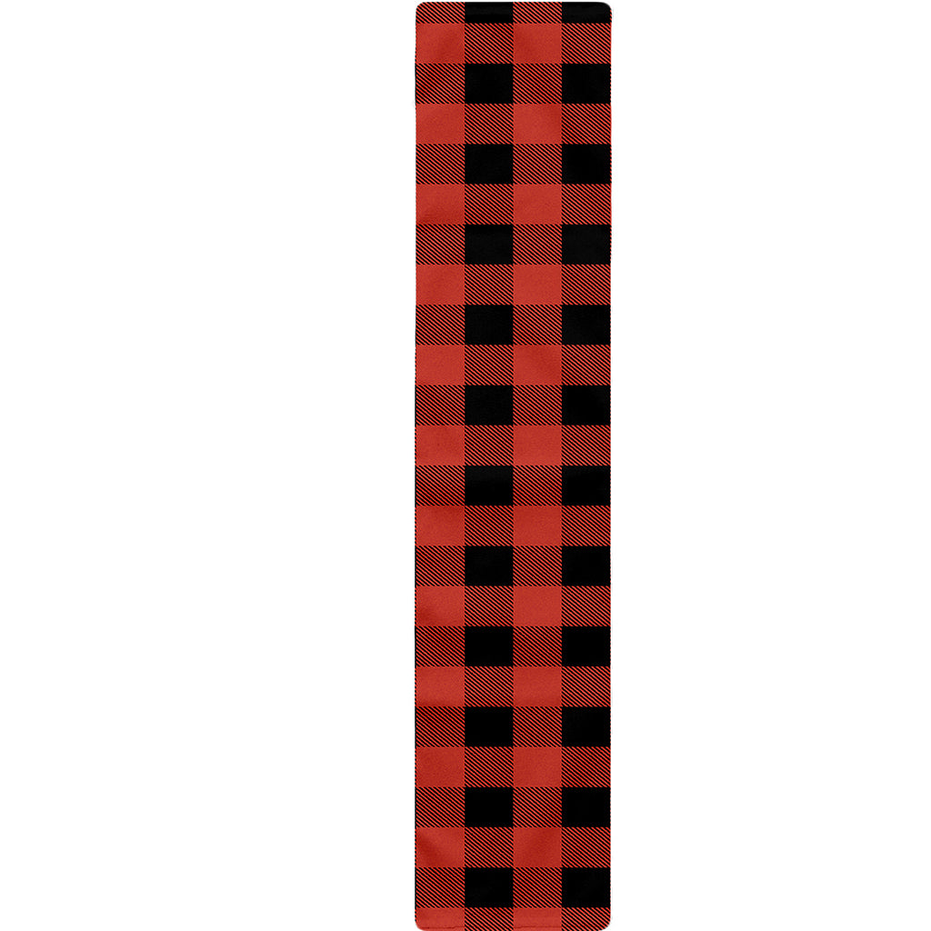 Lava Orange Buffalo Check Pattern Print Table Runner
