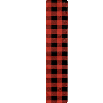 Lava Orange Buffalo Check Pattern Print Table Runner