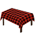 Lava Orange Buffalo Check Pattern Print Tablecloth