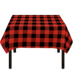 Lava Orange Buffalo Check Pattern Print Tablecloth