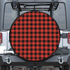 Lava Orange Buffalo Check Pattern Print Tire Cover