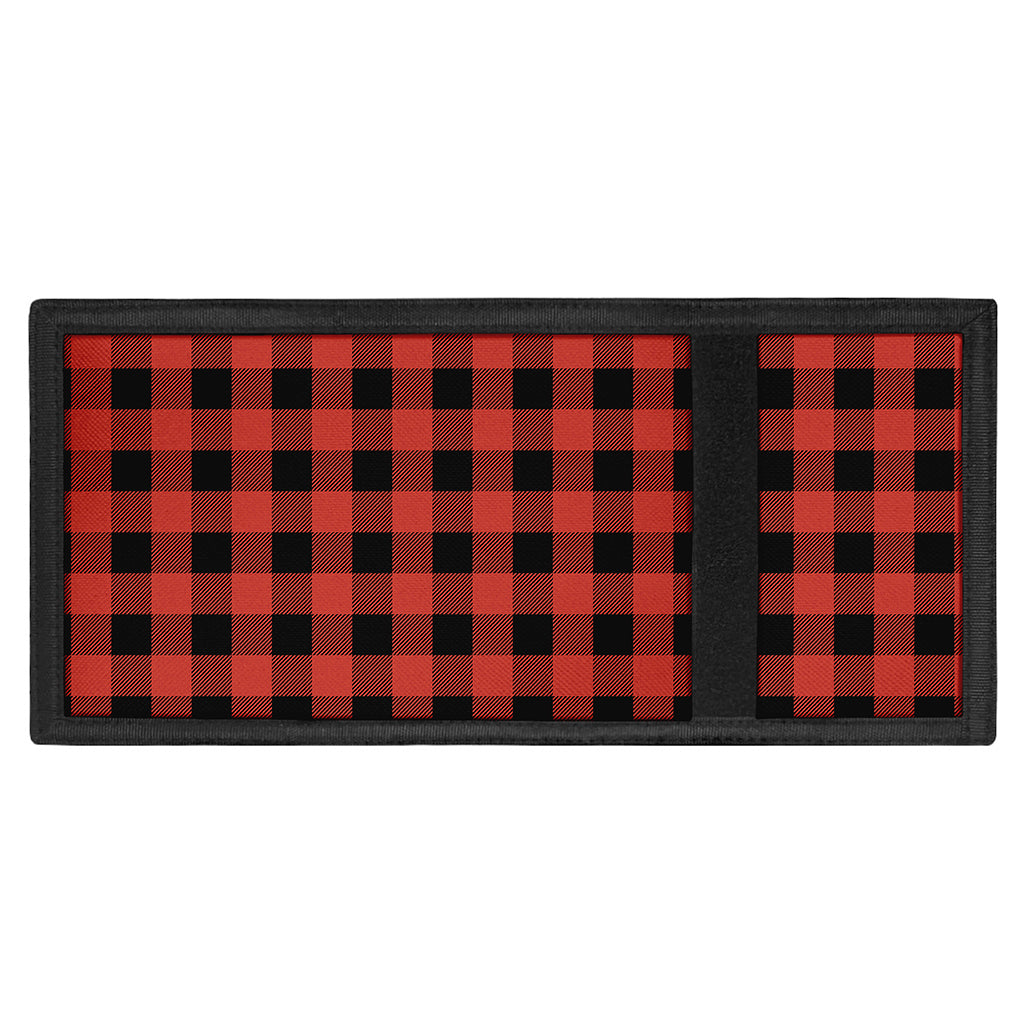Lava Orange Buffalo Check Pattern Print Trifold Wallet