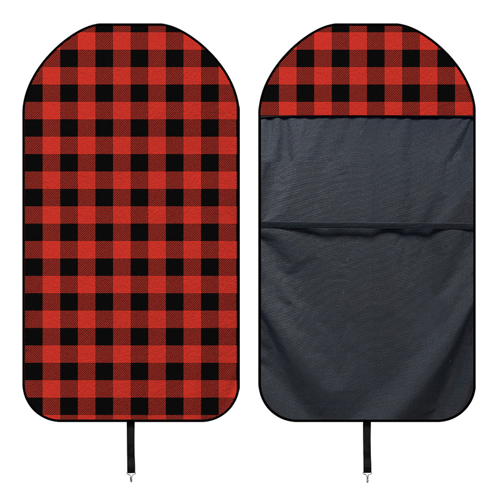 Lava Orange Buffalo Check Pattern Print Waterproof Car Seat Cover